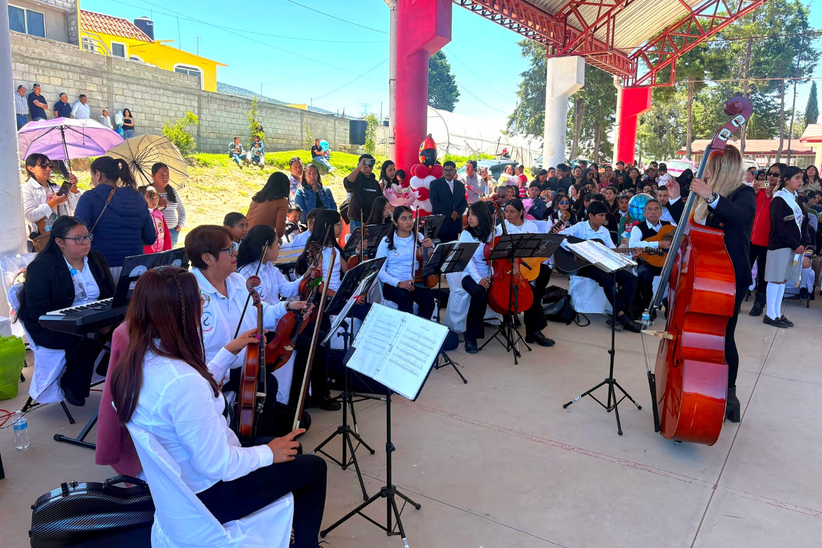 Con gran respuesta, Ayuntamiento de Tlaxcala lleva concierto a comunidad educativa de Terrenate